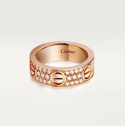 [Lumina]LOVE RING 6.5mm-wide full-diamond ring Lumina Gold
