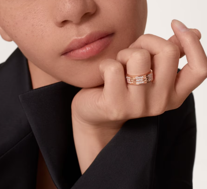 [Lumina]LOVE RING 6.5mm-wide full-diamond ring Lumina Gold