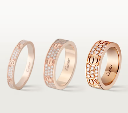[Lumina]LOVE RING 6.5mm-wide full-diamond ring Lumina Gold