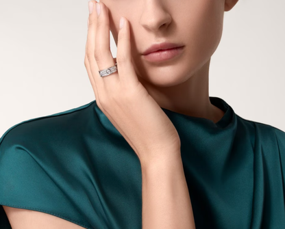 [Lumina]LOVE RING 6.5MM Full Diamond, 6 Major Diamonds Silver