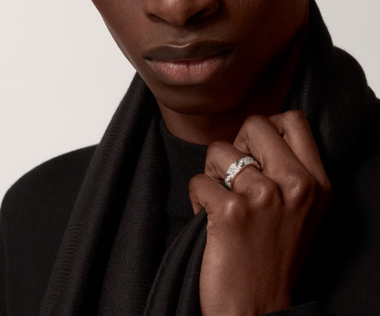[Lumina]LOVE RING 6.5MM Full Diamond, 6 Major Diamonds Silver