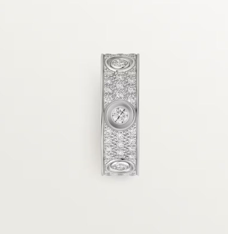 [Lumina]LOVE RING 6.5MM Full Diamond, 6 Major Diamonds Silver