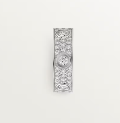 [Lumina]LOVE RING 6.5MM Full Diamond, 6 Major Diamonds Silver