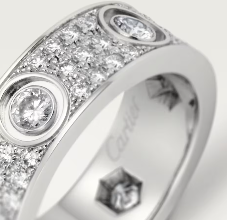 [Lumina]LOVE RING 6.5MM Full Diamond, 6 Major Diamonds Silver