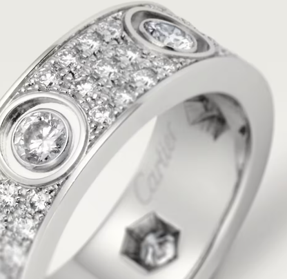 [Lumina]LOVE RING 6.5MM Full Diamond, 6 Major Diamonds Silver