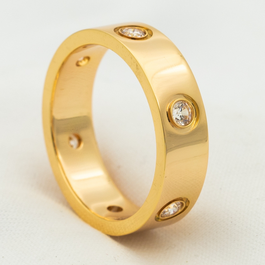 [Lumina]LOVE RING 5.5MM 6 DIAMONDS PINK GOLD