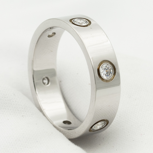 [Lumina]LOVE RING 5.5MM 6 DIAMONDS SILVER