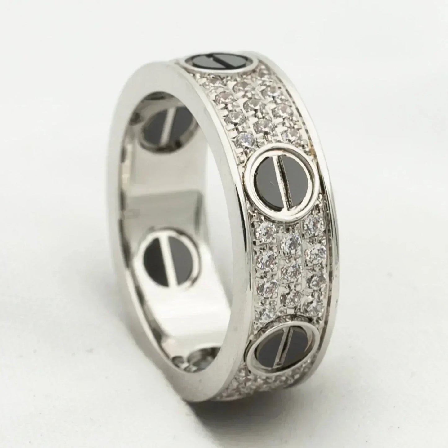[Lumina]LOVE RING 5.5MM DIAMONDS PAVED CERAMIC