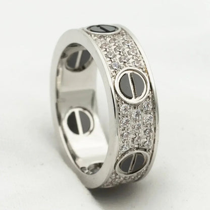 [Lumina]LOVE RING 5.5MM DIAMONDS PAVED CERAMIC