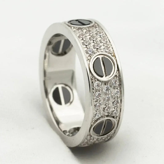 [Lumina]LOVE RING 5.5MM DIAMONDS PAVED CERAMIC