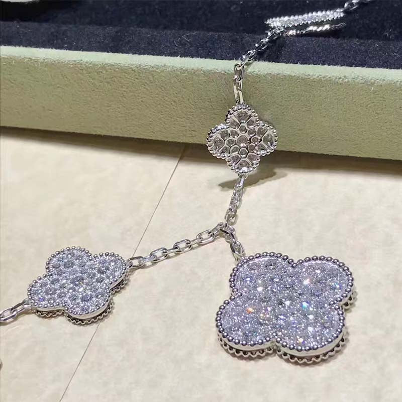 [Lumina]CLOVER 6 MOTIFS SILVER DIAMOND BRACELET