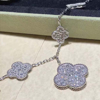 [Lumina]CLOVER 6 MOTIFS SILVER DIAMOND BRACELET