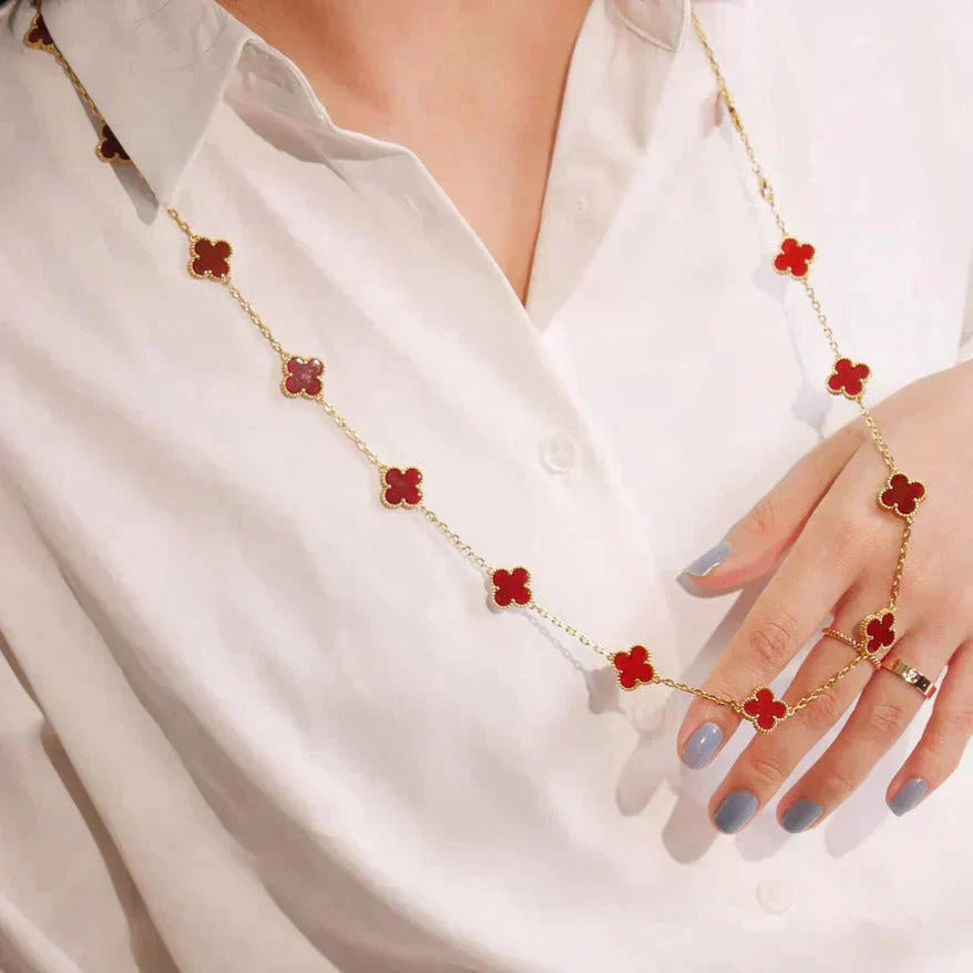 [Lumina]CLOVER 20 MOTIFS CARNELIAN NECKLACE