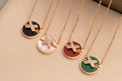 [Lumina]JEUX DE PINK GOLD DIAMOND NECKLACE