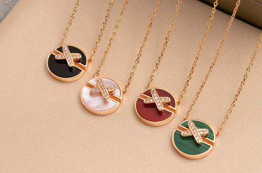 [Lumina]JEUX DE PINK GOLD DIAMOND NECKLACE