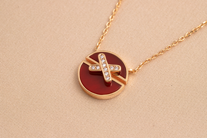 [Lumina]JEUX DE PINK GOLD DIAMOND NECKLACE