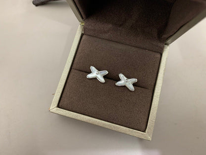 [Lumina]JEUX DE WHITE MOP SILVER DIAMOND EARRINGS
