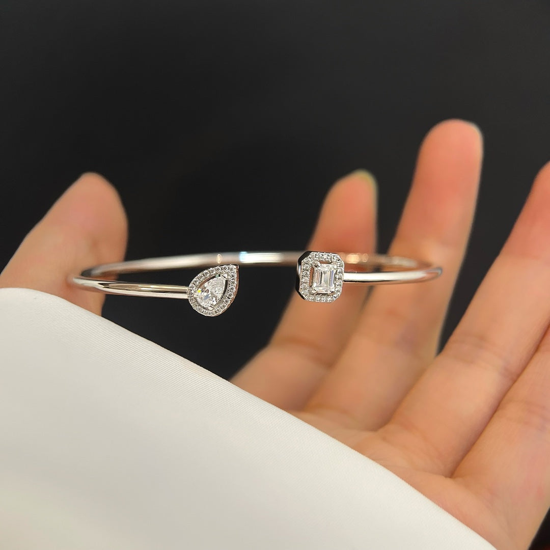 [Lumina]JONC FLEX MY TWIN TOI & MOI SILVER DIAMOND BRACELET