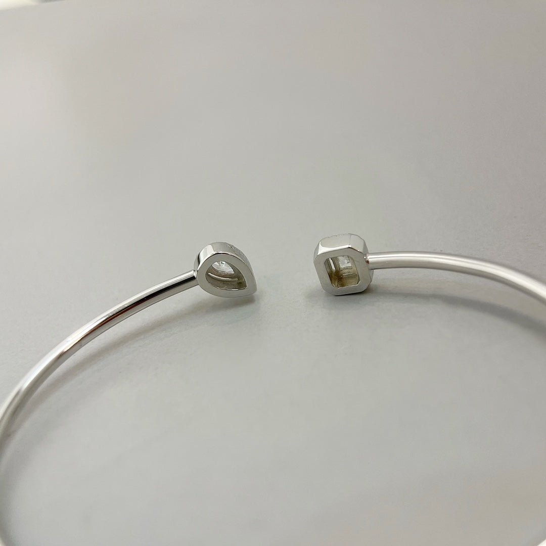 [Lumina]JONC FLEX MY TWIN TOI & MOI SILVER DIAMOND BRACELET