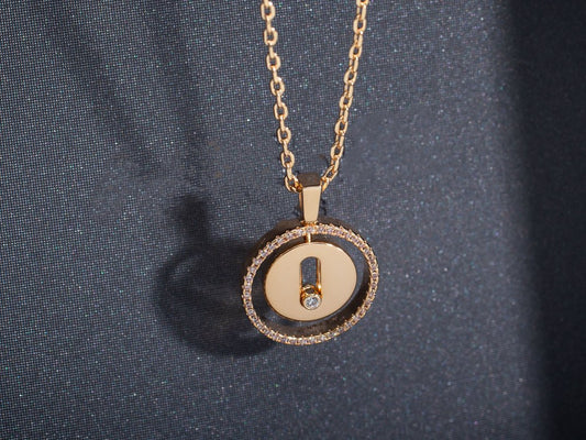 [Lumina]Demo MOVE PM NECKLACE PINK GOLD DIAMOND