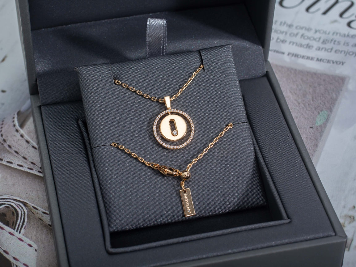 [Lumina]Demo MOVE PM NECKLACE PINK GOLD DIAMOND