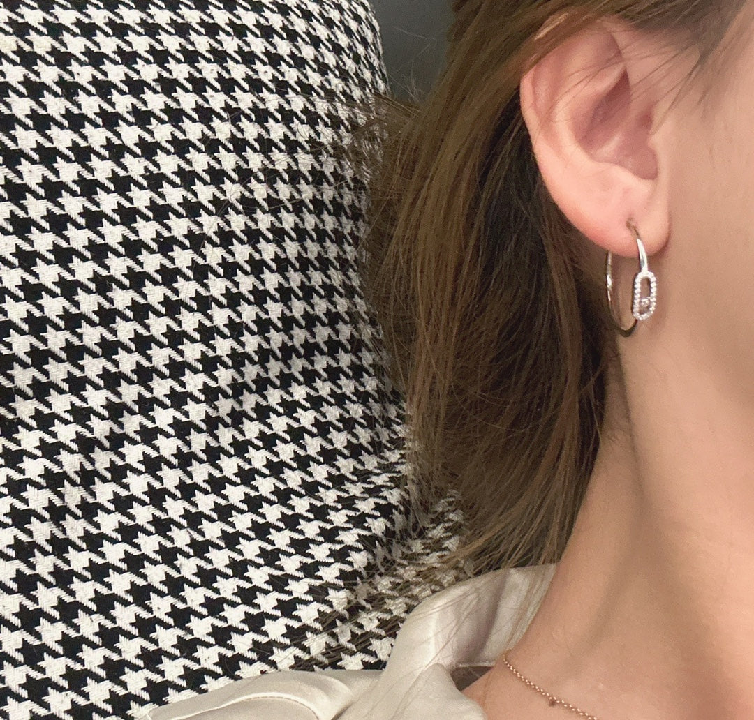 [Lumina]CREOLES MOVE UNO PM DIAMOND EARRINGS