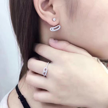 [Lumina]MOVE UNO SILVER DIAMOND EARRINGS