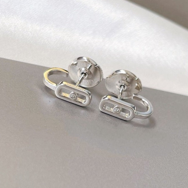 [Lumina]CREOLES MOVE UNO MINI 1 DIAMOND EARRINGS
