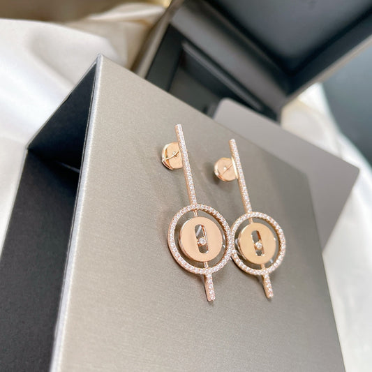 [Lumina]Demo MOVE ARROW PINK GOLD DIAMOND EARRINGS