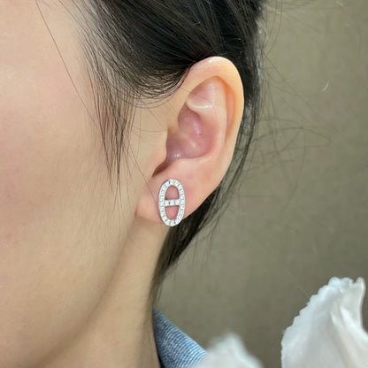 [Lumina]HM FULL DIAMOND PIG NOSE STUD EARRINGS