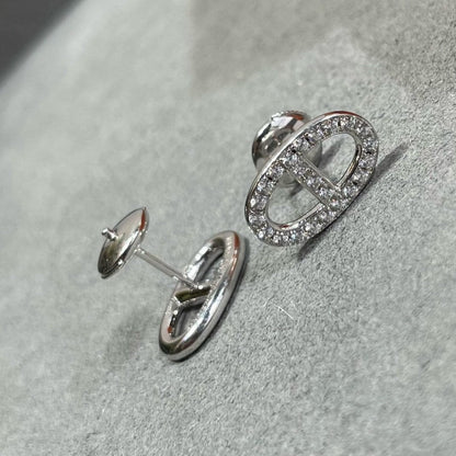 [Lumina]HM FULL DIAMOND PIG NOSE STUD EARRINGS