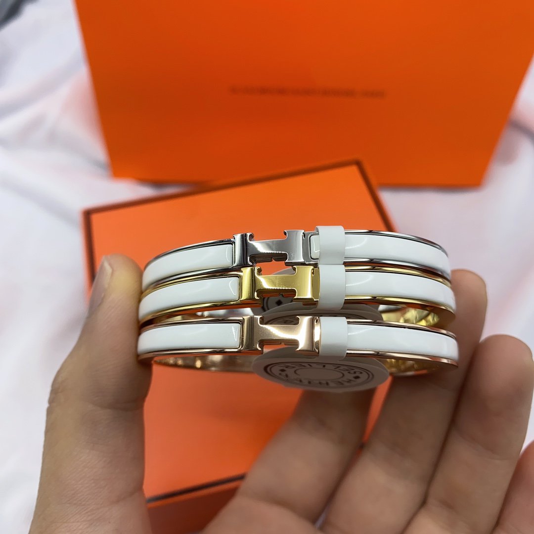 [Lumina]CLASSIC HM CLIC WHITE 8MM ENAMEL BRACELET
