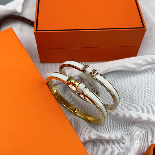 [Lumina]CLASSIC HM CLIC WHITE 8MM ENAMEL BRACELET