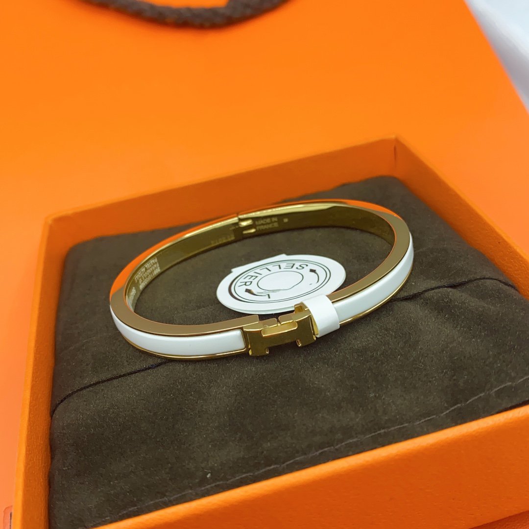 [Lumina]CLASSIC HM CLIC WHITE 8MM ENAMEL BRACELET