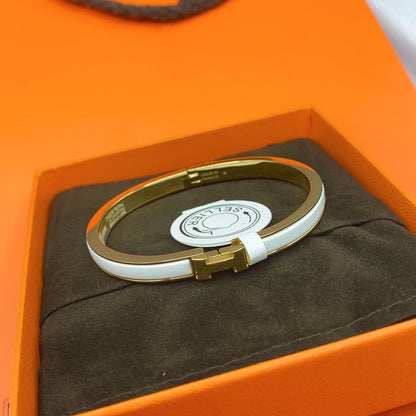 [Lumina]CLASSIC HM CLIC WHITE 8MM ENAMEL BRACELET