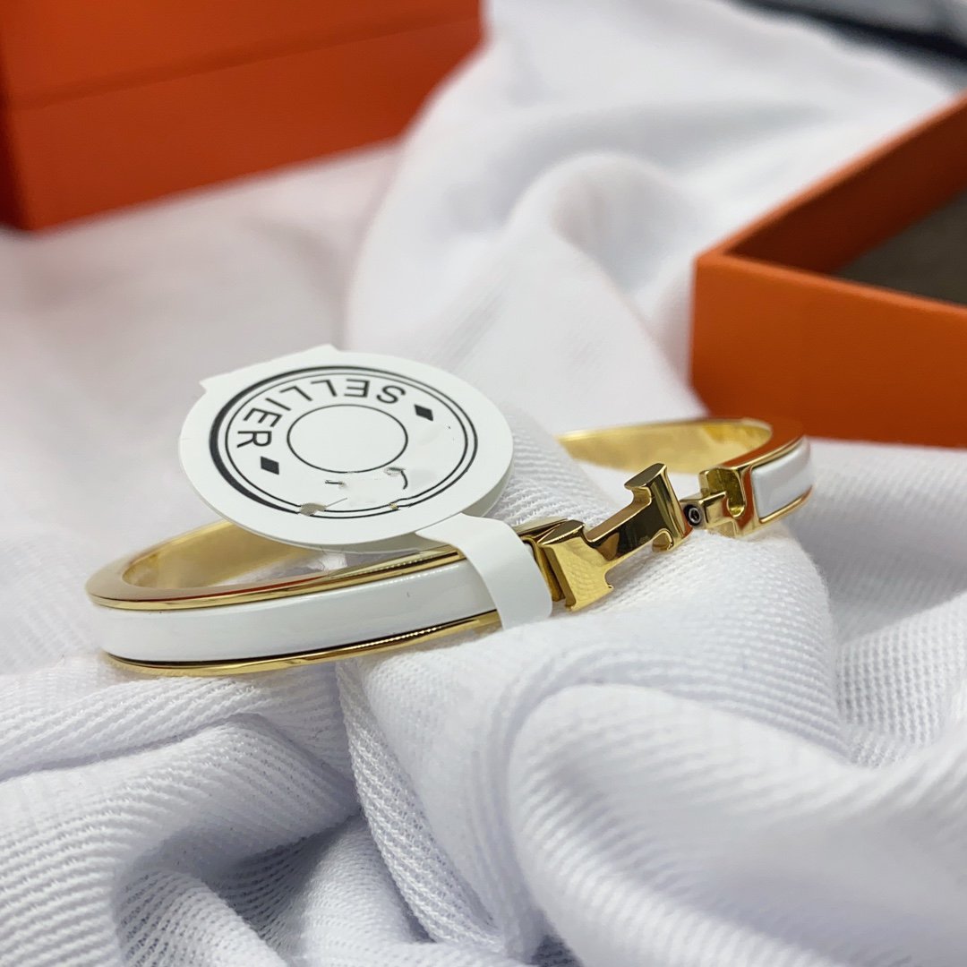 [Lumina]CLASSIC HM CLIC WHITE 8MM ENAMEL BRACELET