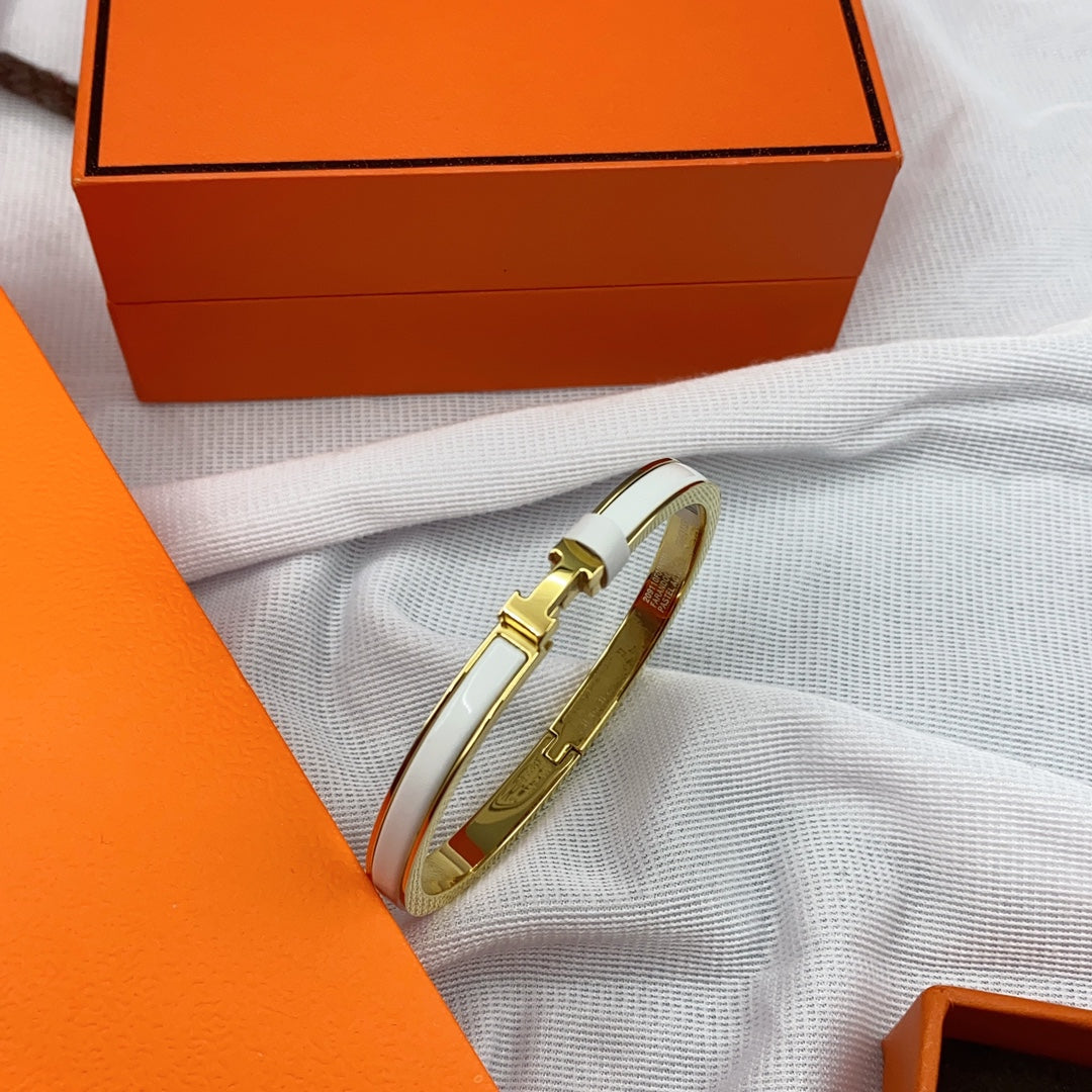 [Lumina]CLASSIC HM CLIC WHITE 8MM ENAMEL BRACELET