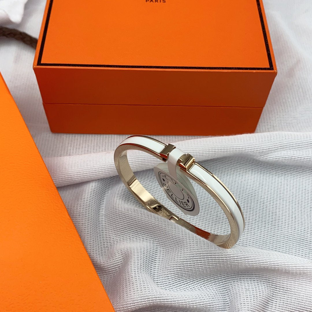 [Lumina]CLASSIC HM CLIC WHITE 8MM ENAMEL BRACELET