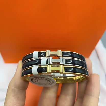 [Lumina]CLASSIC HM CLIC BLACK 8MM ENAMEL BRACELET