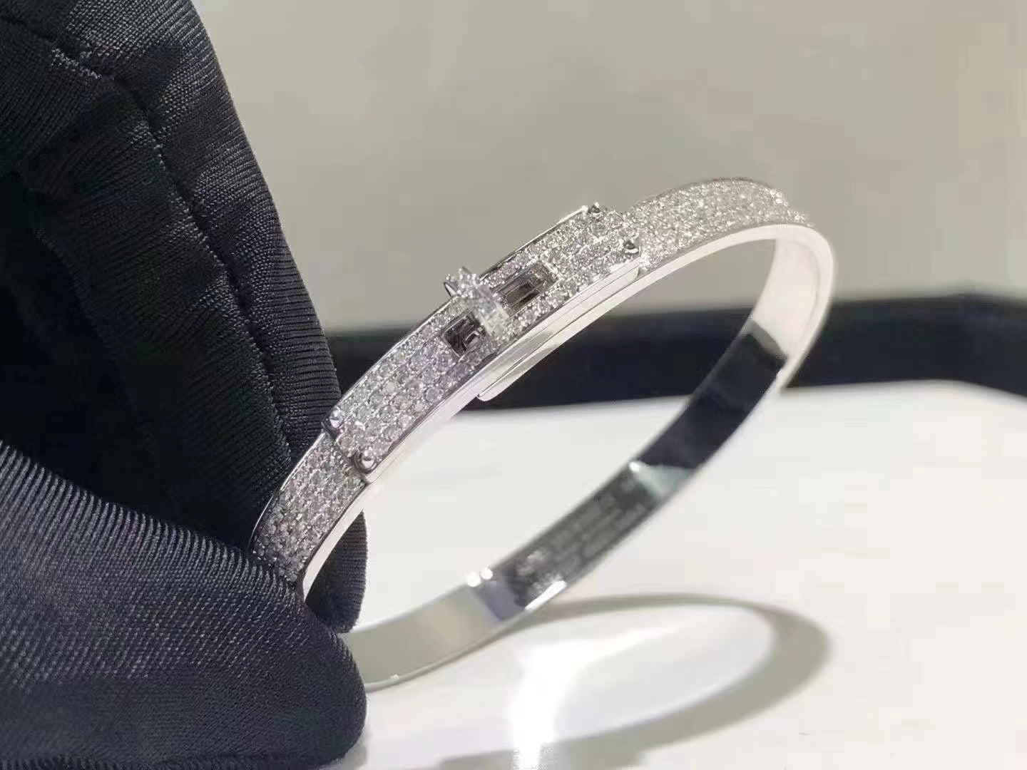 [Lumina]HM KELLY BRACELET IN SILVER AND FULL PAVE DIAMOND