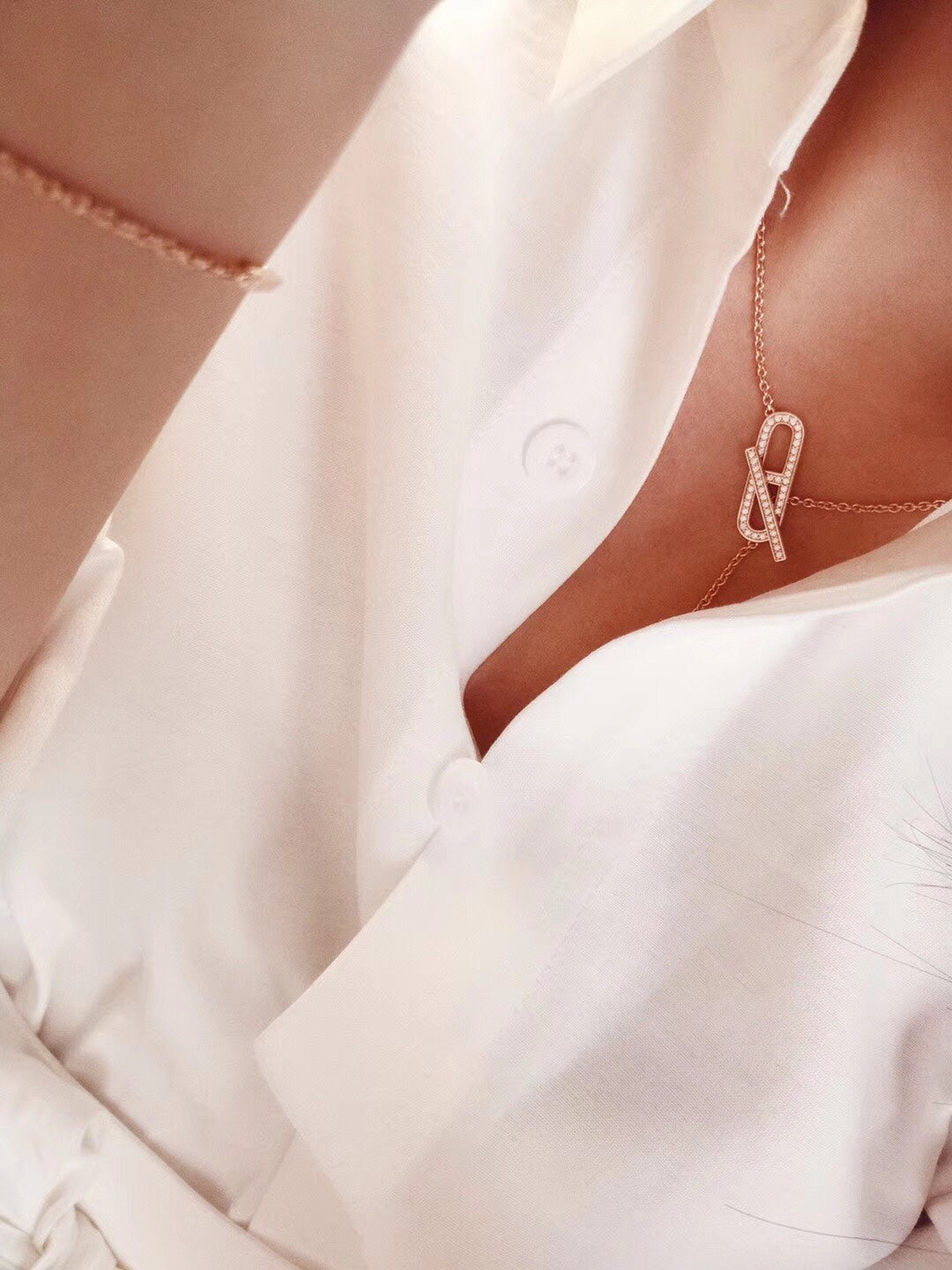 [Lumina]HM FIRE PIG NOSE NECKLACE TRENDY STREET
