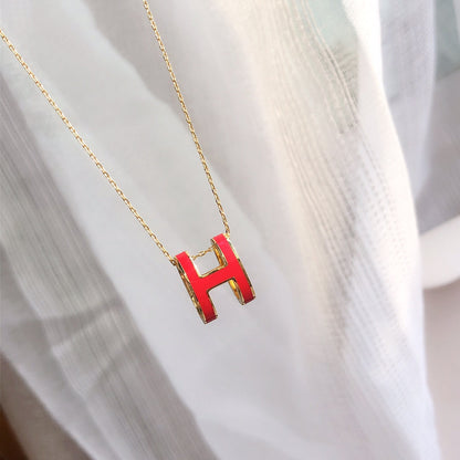 [Lumina]HM CLIC RED ENAMEL GOLD NECKLACE