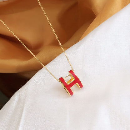 [Lumina]HM CLIC RED ENAMEL GOLD NECKLACE