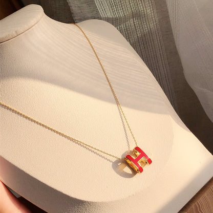 [Lumina]HM CLIC RED ENAMEL GOLD NECKLACE