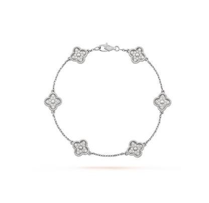 [Lumina]CLOVER 6 MOTIF SILVER DIAMOND BRACELET