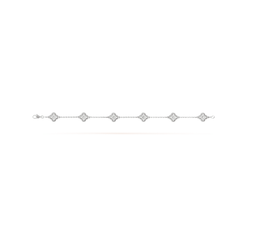 [Lumina]CLOVER 6 MOTIF SILVER DIAMOND BRACELET