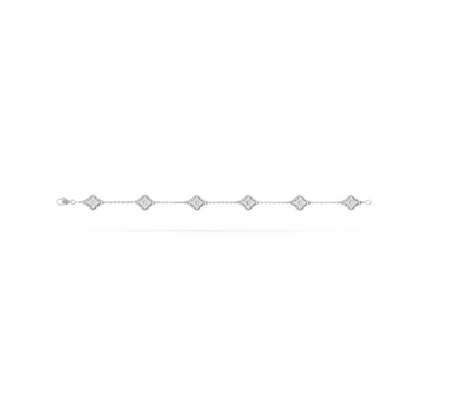 [Lumina]CLOVER 6 MOTIF SILVER DIAMOND BRACELET