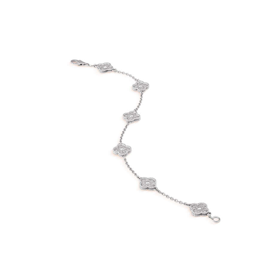 [Lumina]CLOVER 6 MOTIF SILVER DIAMOND BRACELET