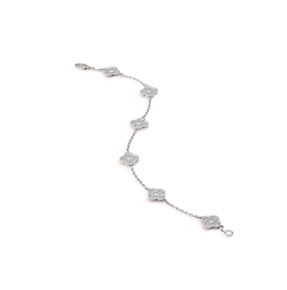 [Lumina]CLOVER 6 MOTIF SILVER DIAMOND BRACELET