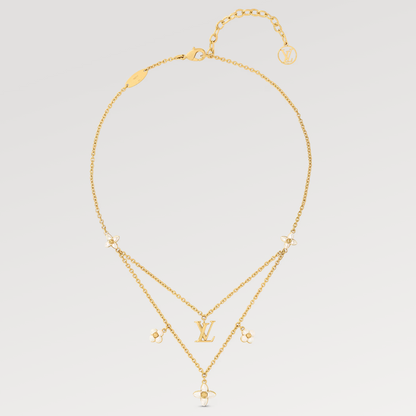 [Lumina]FLOWERGRAM GOLD MOP DOUBLE ROW NECKLACE